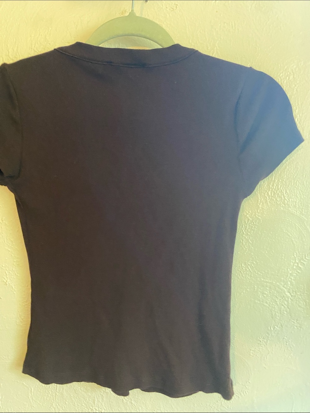 Truth Brown Ribbed Button-Front Short Sleeve Top - Picture 3 of 3